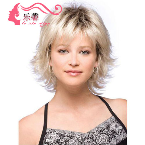 Ladies gradient gold short curly hair Lexin Sex Doll Wig #31