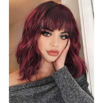 Amazon explosive Qi bangs curly hair ripple medium length fashion daily women's wig Sex Doll Wig #11